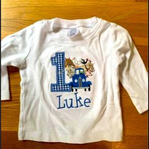 Personalized Luke little blue truck shirt